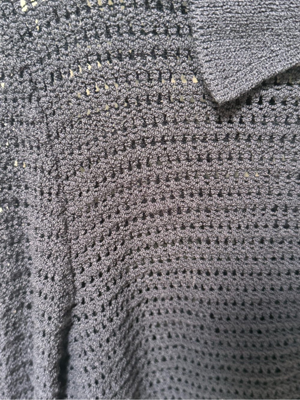 Frame The Shrunken Cardi / Navy Open-Knit Sweater - Picture 5 of 9